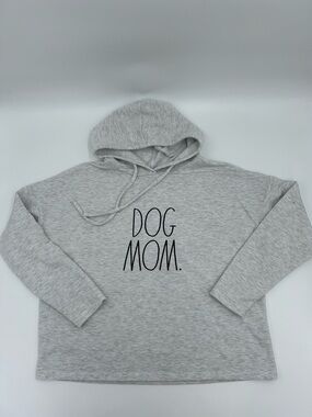 Rae Dunn “Dog Mom."  Gray Hoodie - Casual Women's Hoodie M